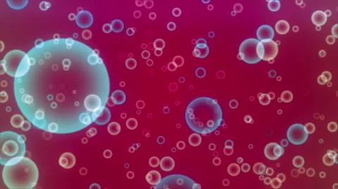 Colored Bubbles on Red Background Stock Footage 60924510