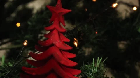Colored bubles shining in christmas tree background Stock Footage 345680051