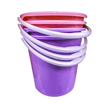 Colored buckets Stock Photos