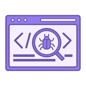 Colored Bug Icon. Vector Illustration. Error. Computer Program Glitch Leadi.. Illustrazione stock