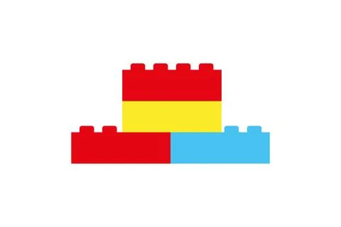 Colored building block toy Ilustración de archivo