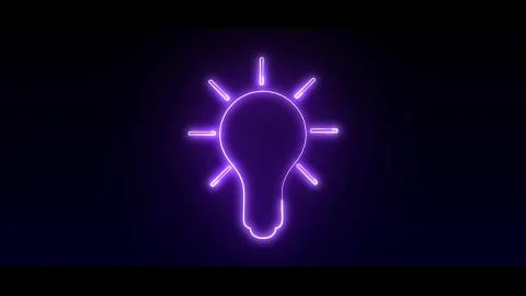 Colored a burning light bulb in highlight and glow effect mp4 video Stock-Illustration