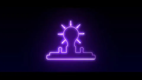 Colored a burning light bulb in highlight and glow effect mp4 video Illustrazione stock