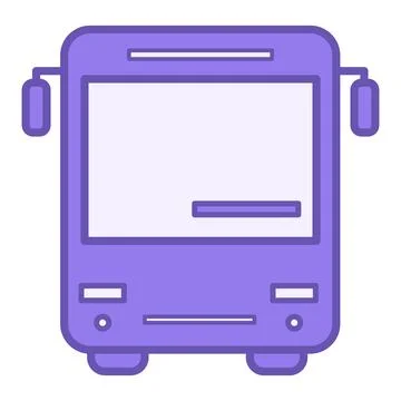 Colored Bus Icon. Vector Icon of Bus Front. Auto for Transporting People. T.. Stock Illustration