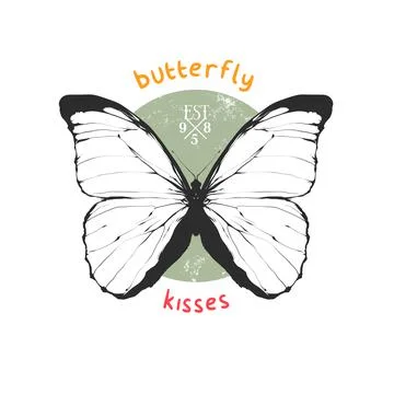 Colored butterfly emblem Stock Illustration