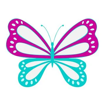 Colored Butterfly , vector illustration, icon. Illustrazione stock