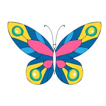 Colored Butterfly , vector illustration, icon. Stock Illustration