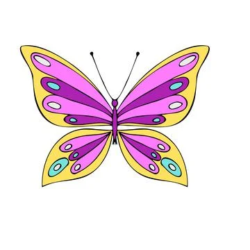 Colored Butterfly , vector illustration, icon. Stock Illustration