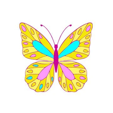Colored Butterfly , vector illustration, icon. Stock Illustration