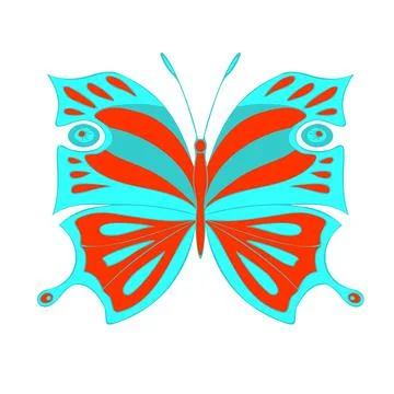 Colored Butterfly , vector illustration, icon. Stock Illustration
