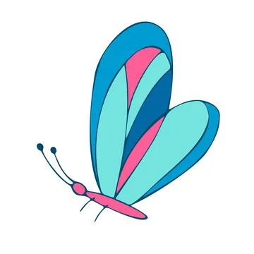 Colored Butterfly , vector illustration, icon. Stock Illustration