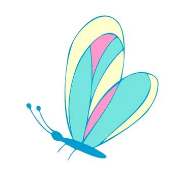 Colored Butterfly , vector illustration, icon. Stock Illustration