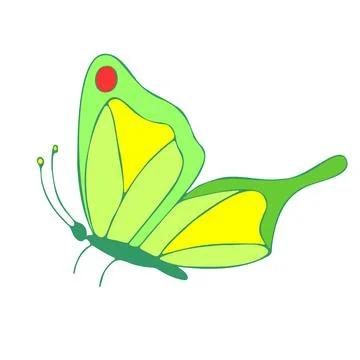 Colored Butterfly , vector illustration, icon. Stock Illustration