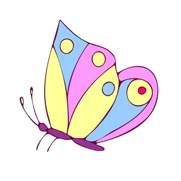 Colored Butterfly , vector illustration, icon. Stock Illustration