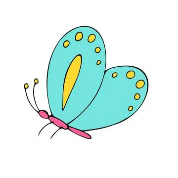 Colored Butterfly , vector illustration, icon. Illustrazione stock