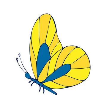 Colored Butterfly , vector illustration, icon. Stock Illustration