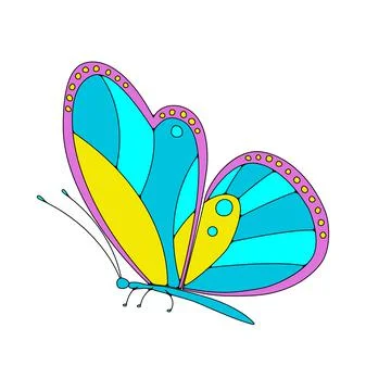 Colored Butterfly , vector illustration, icon. Stock Illustration