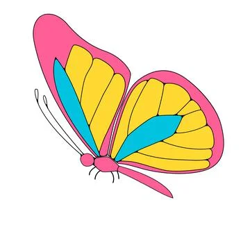 Colored Butterfly , vector illustration, icon. Stock Illustration
