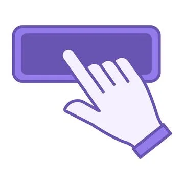 Colored Button Icon. Vector Illustration. Human Hand Pressing a Button on a.. Stock Illustration