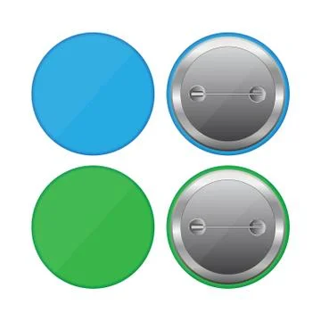 Colored button pins vector illustration isolated on white background Stock Illustration
