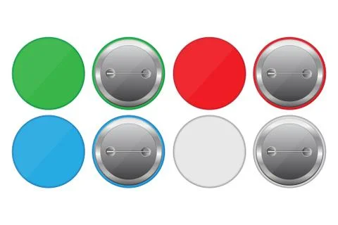 Colored button pins vector illustration isolated on white background Stock Illustration