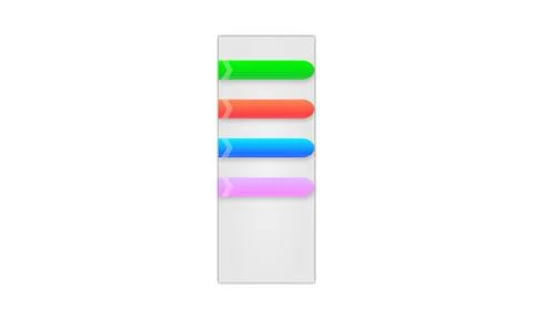 Colored buttons on menu with gradients and shadows Stock Illustration