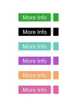 Colored buttons set for more information on a white background 스톡 일러스트
