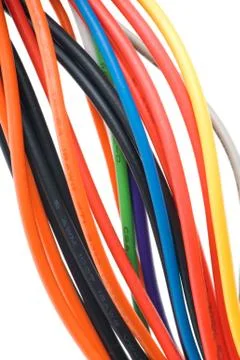 Colored cable macro Stock Photos