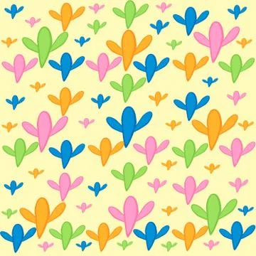 Colored cacti yellow background bright patterns Illustrazione stock