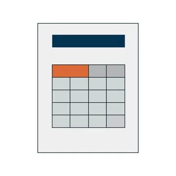 Colored calendar icon on white background for use in clipart Stock Illustration