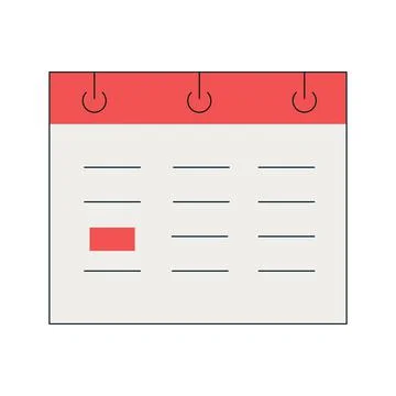 Colored calendar icon on white background for use in website design Stock Illustration