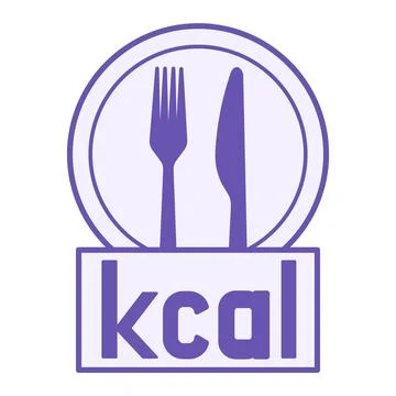 Colored Calories Icon. Vector Illustration. Plate, Fork and Knife. Healthy .. 스톡 일러스트