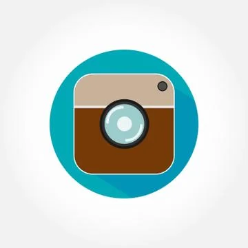 Colored camera flat icon Stock Illustration