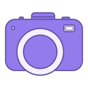 Colored Camera Icon. Digital Camera Vector Icon. Travel and Vacation Concept Stock Illustration
