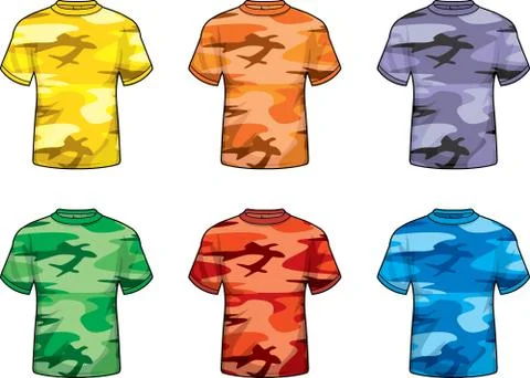 Colored Camouflage Shirts Stock Illustration