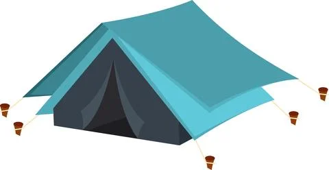 Colored camping tent icon. Vector Stock Illustration