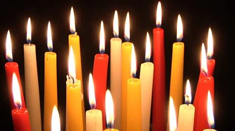 Colored Candles Stock Footage 8960778