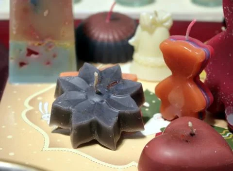 Colored candles Stock Photos