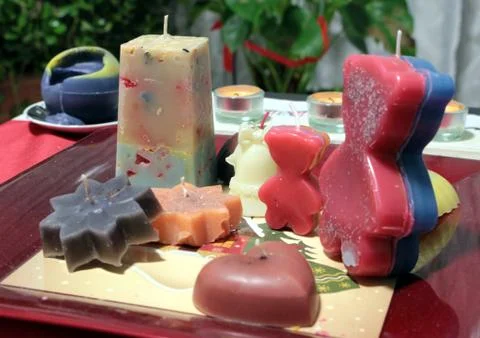 Colored candles Stock Photos