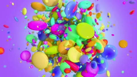 Colored Candy explosion in 4K Stock Footage 130300683