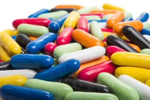 Colored candy sweets isolated Fotos Stock