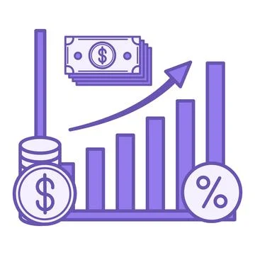 Colored Capitalization Icon. Vector Illustration. Interest Accrual on Princ.. Stock Illustration