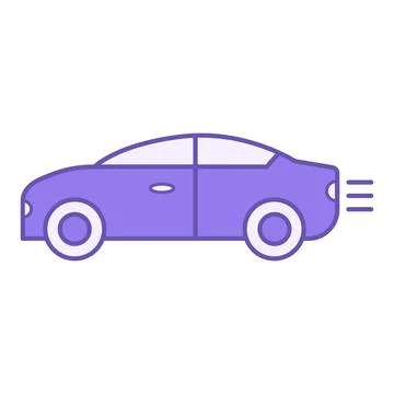 Colored Car Icon. Vector Icon of a Moving Vehicle. Car service concept Stock Illustration