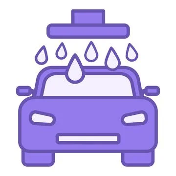 Colored Car Wash Icon. Vector Icon of Vehicle Washing Process. Car service .. Stock Illustration