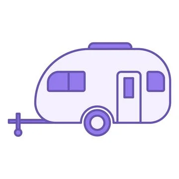 Colored Caravan Icon. Motorhome Vector Icon. Car Trailer, Camper, Motorhome.. Stock-Illustration