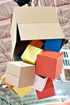 Colored cardboard boxes Stock Photos