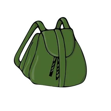 Colored cartoon hand drawn backpack Stock Illustration