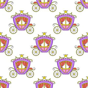 Colored cartoon seamless pattern. Cartoon style. Hand drawn. Vector illustrat Stock Illustration