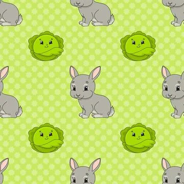 Colored cartoon seamless pattern. Cartoon style. Hand drawn. Vector illustrat Stock Illustration