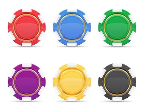Colored casino chips vector illustration Stock Illustration